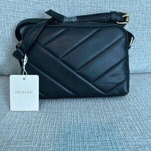 Primark Black Diagonal Quilted Crossbody Bag